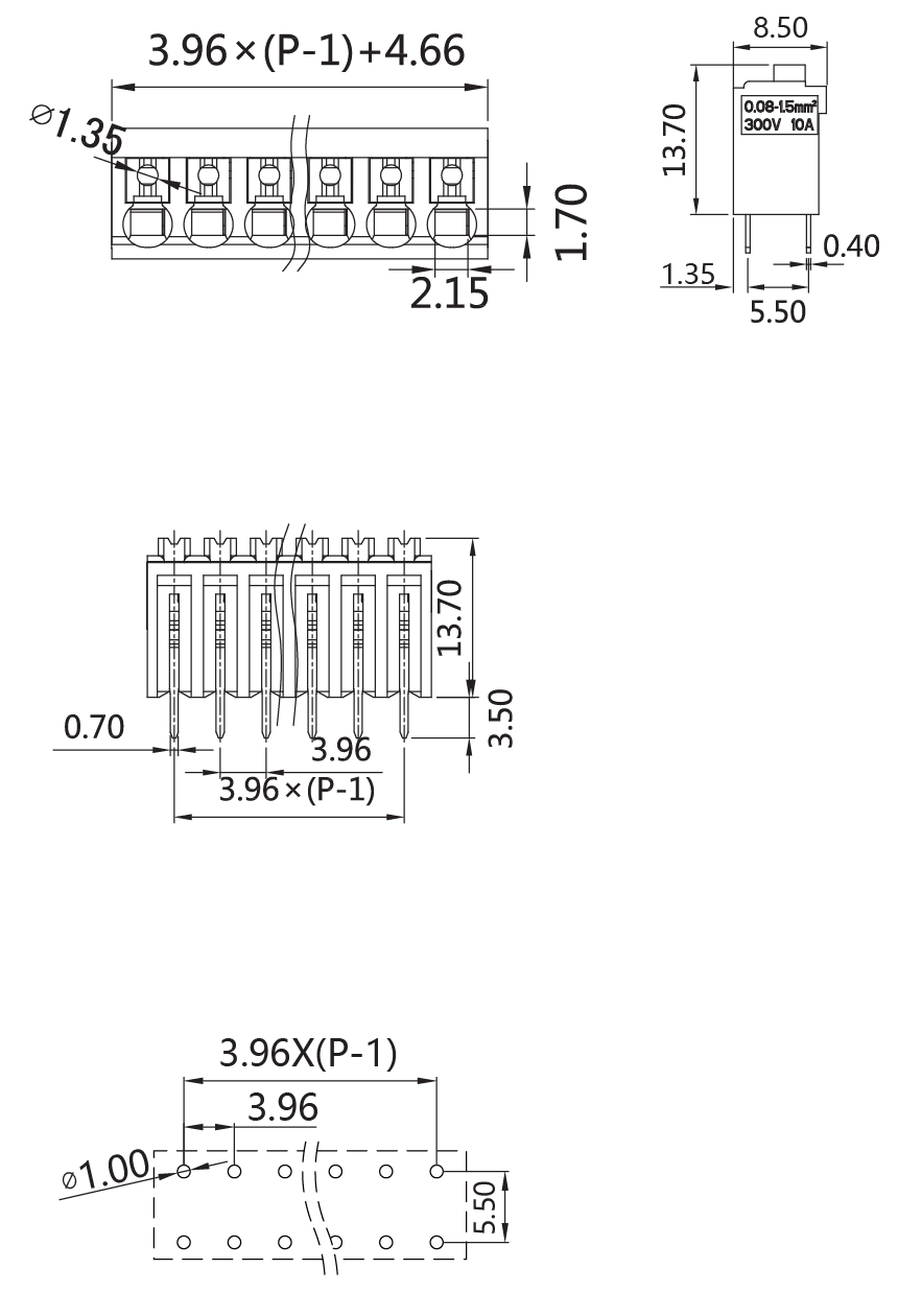 Fixed screw-free terminal blockKMD1.5-396V(图1) 5309d505-d97d-4e48-baa8-fda44c794409.png