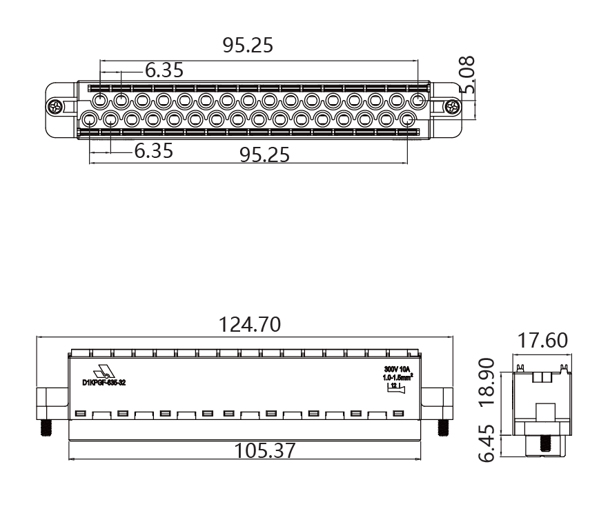Pluggable screw-free connectorsD1KPGF-635-32P(图1) 061dc78c-1d78-4f09-9b63-5d1feb455e31.png