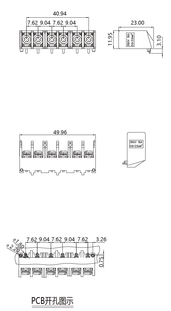 Barrier Terminal BlocksGT2.5-762-06P(图1) 0bcf1eaf-480c-45a9-adaa-e01fb8419f18.png