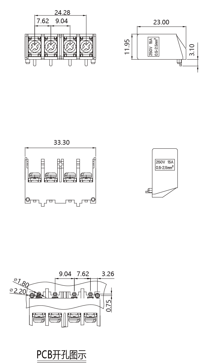 Barrier Terminal BlocksGT2.5-762-04P(图1) 3238bdf1-1479-422c-801b-31e148592625.png